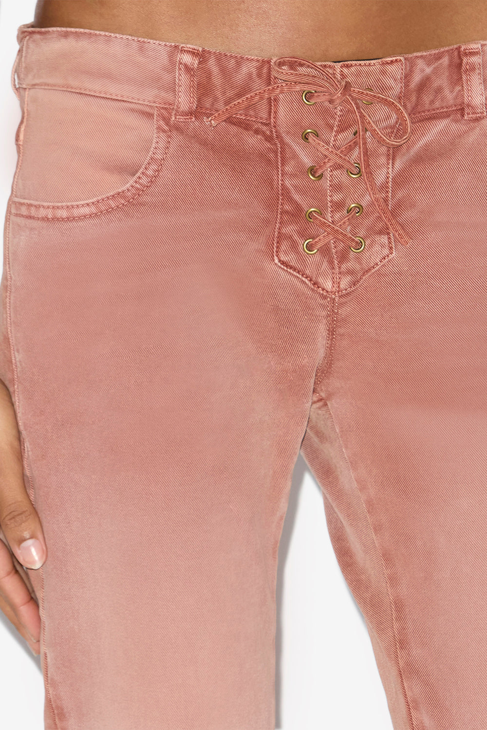 Vanel laced denim jeans - Burnt henna - Woman - 3