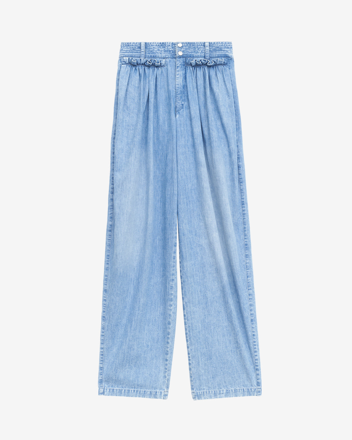 Inaya gathered loose fit pants - Light blue - Woman - 5