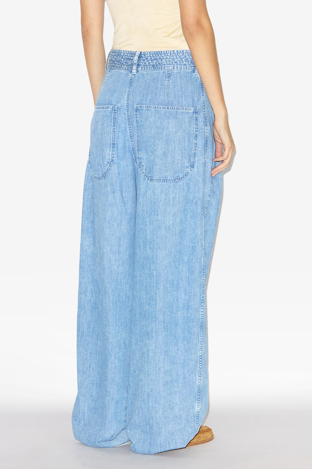 Inaya gathered loose fit pants - Light blue - Woman - 5