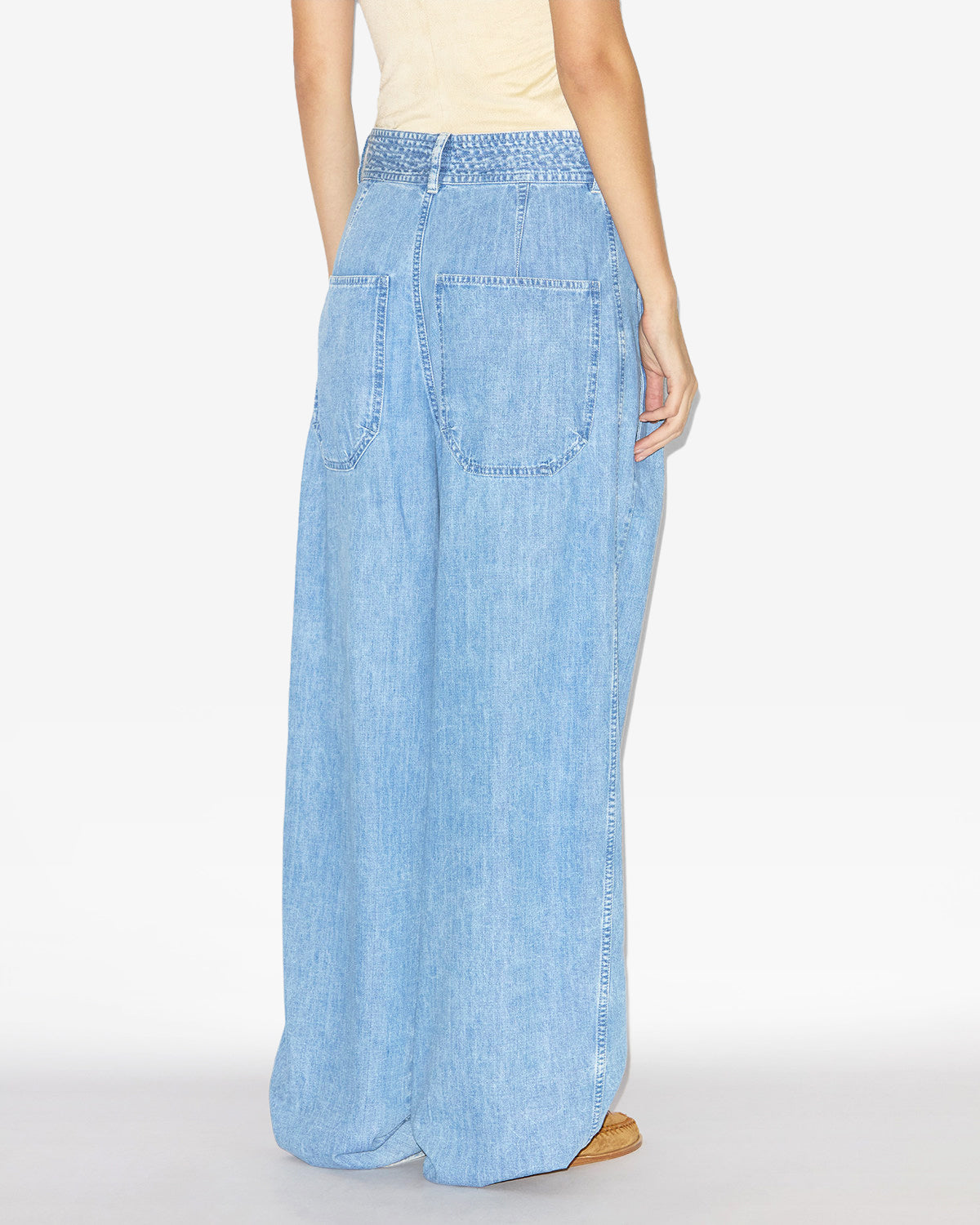 Inaya gathered loose fit pants - Light blue - Woman - 4