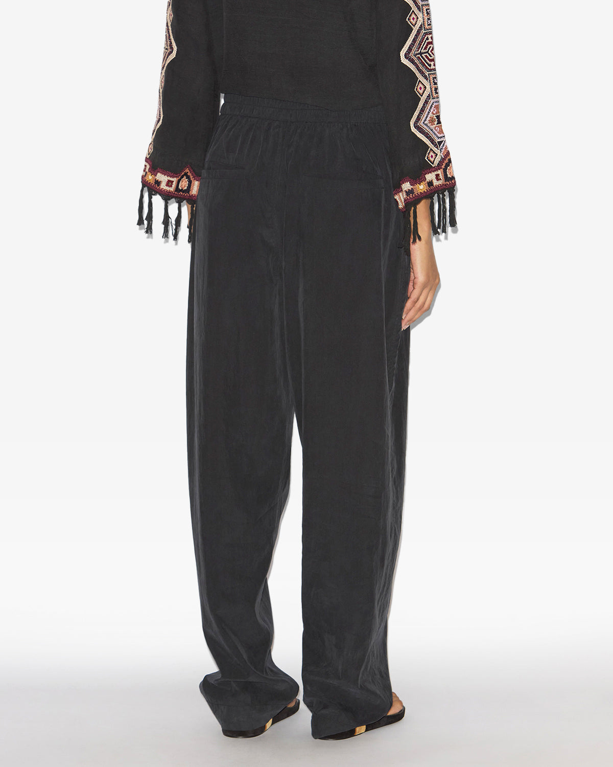 Pantalon hectorina en tissu technique froncé - Noir - Woman - 4