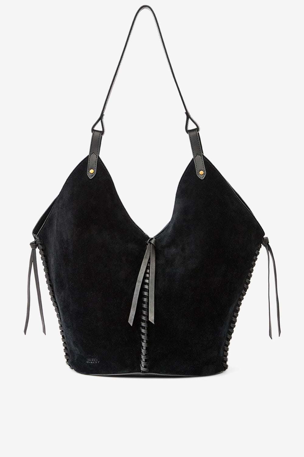 Tampa suede leather tote bag - Black - Woman - 1