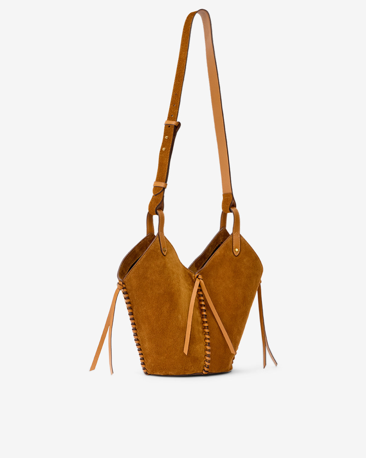 Bolso bombonera tampa mini de ante - Cognac - Woman - 5