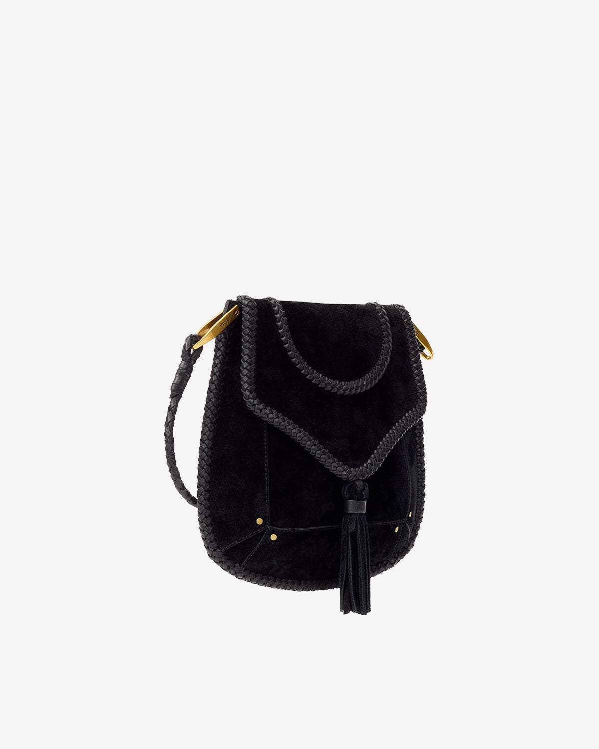Sac à bandoulière anahi en cuir suédé tressé - Noir - Woman - 5