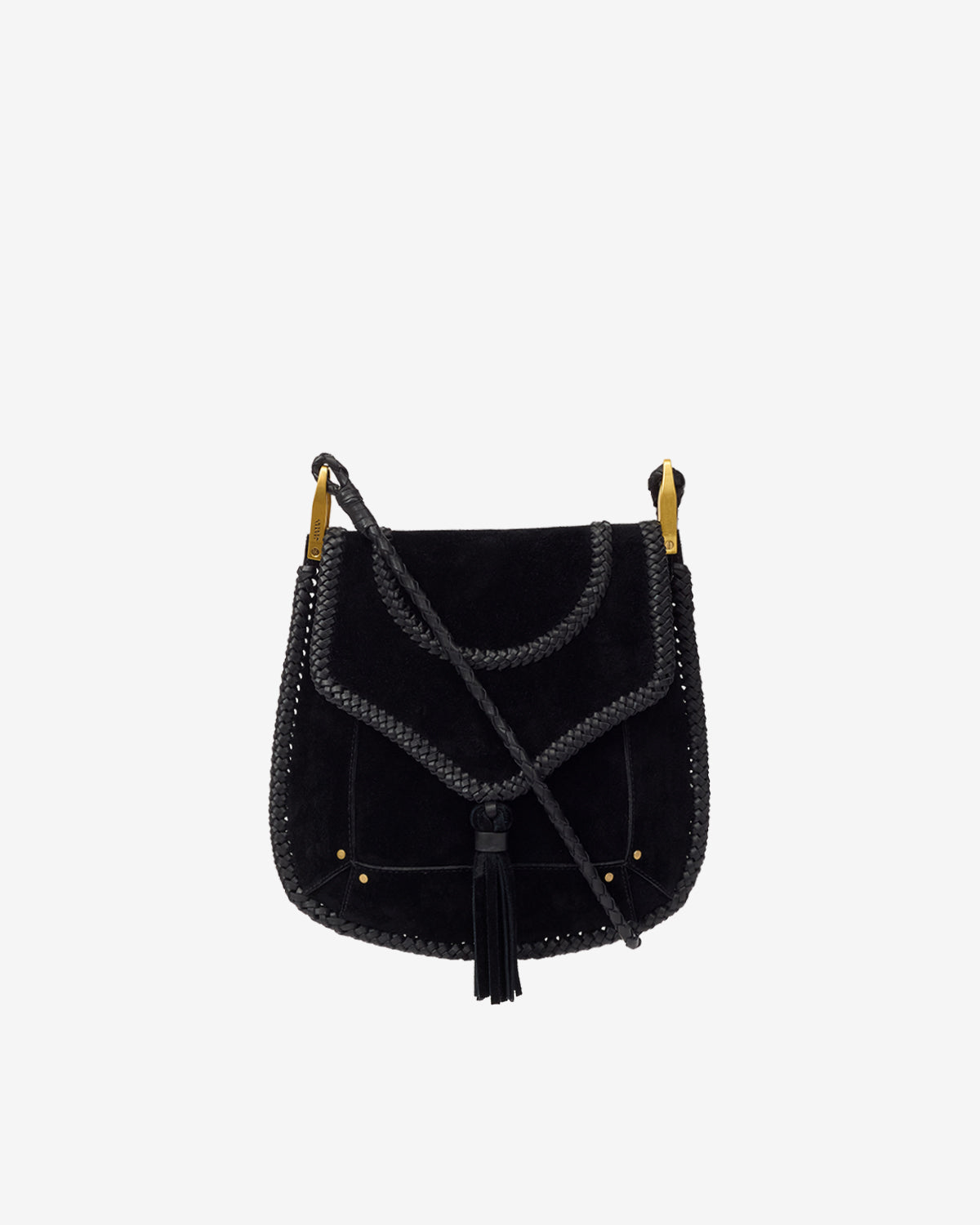 Sac à bandoulière anahi en cuir suédé tressé - Noir - Woman - 1