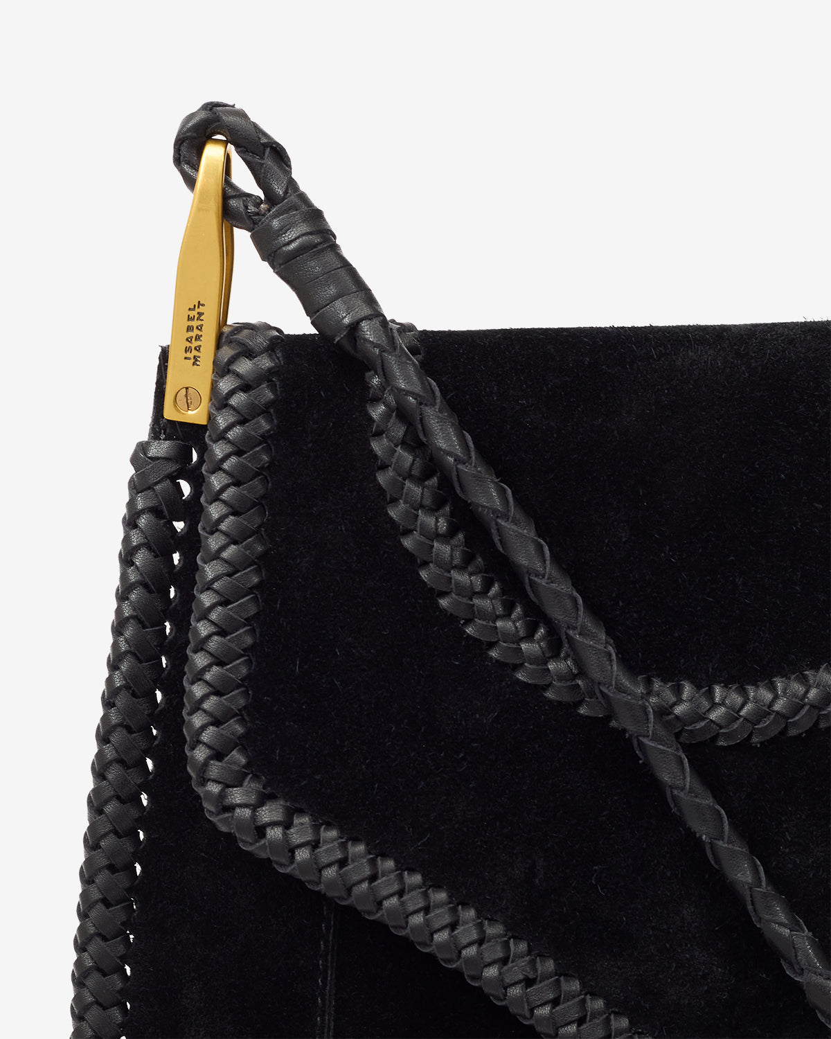 Sac à bandoulière anahi en cuir suédé tressé - Noir - Woman - 3