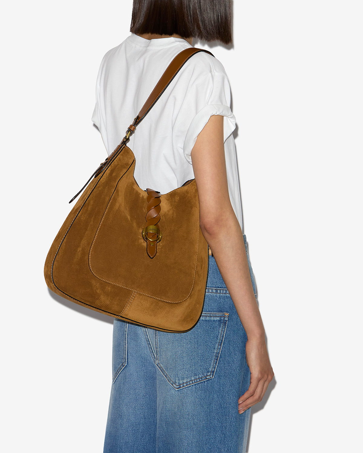 Bolso altay hobo de ante de piel de becerro - Cognac - Woman - 4