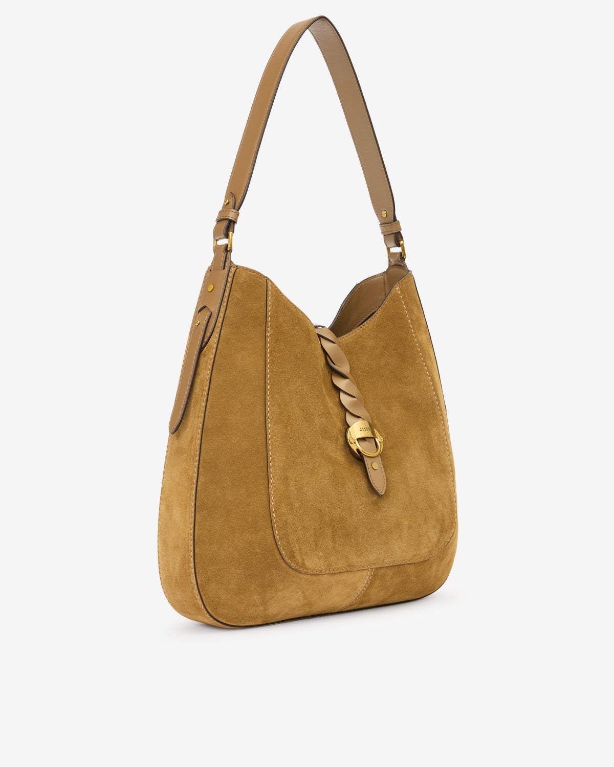Sac à main altay hobo en cuir de veau velours - Taupe - Woman - 4