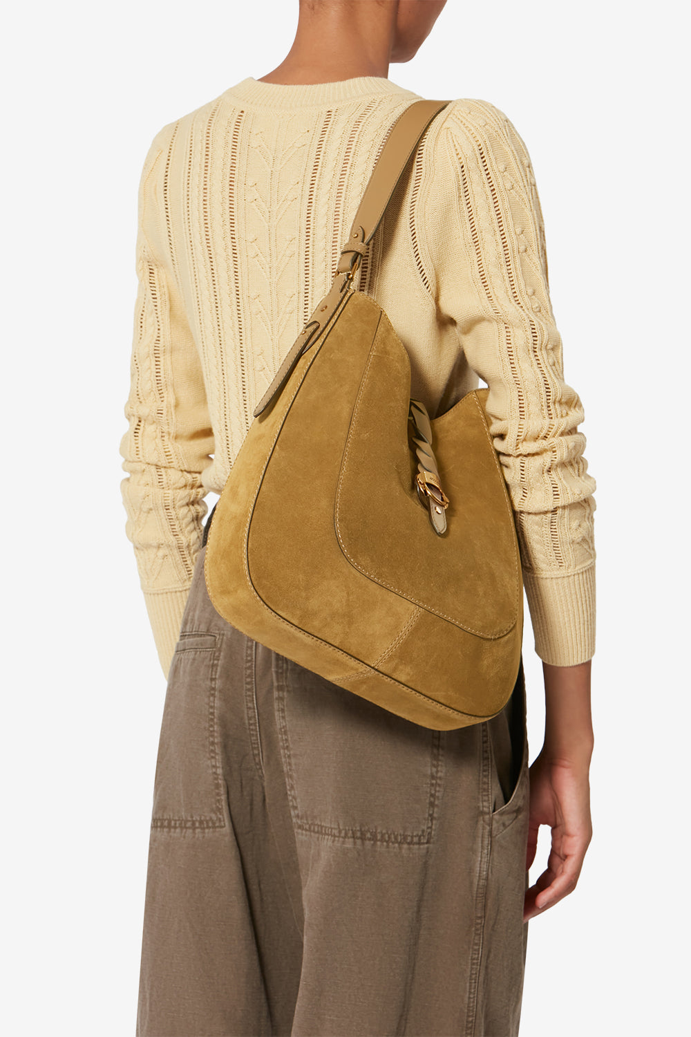 Altay hobo suede calfskin leather handbag - Taupe - Woman - 2