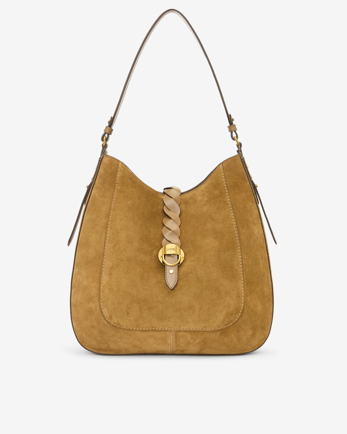 Sac à main altay hobo en cuir de veau velours - Taupe - Woman - 1