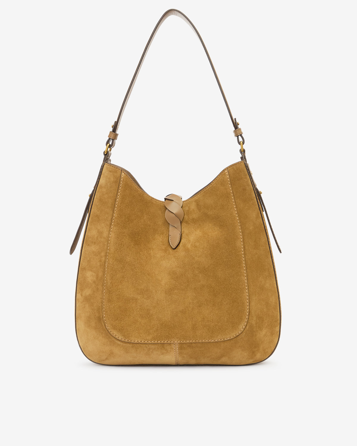 Sac à main altay hobo en cuir de veau velours - Taupe - Woman - 3