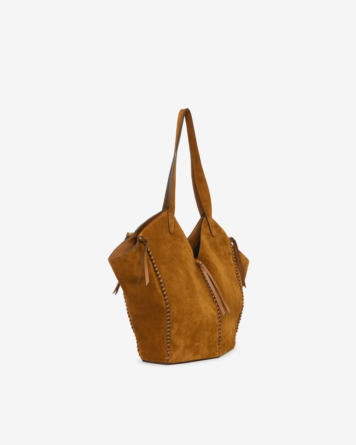 Borsa shopper in pelle scamosciata - Cognac - Woman - 4