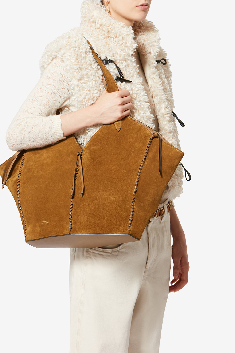 スエードレザー トートバッグ - Cognac - Woman - 2