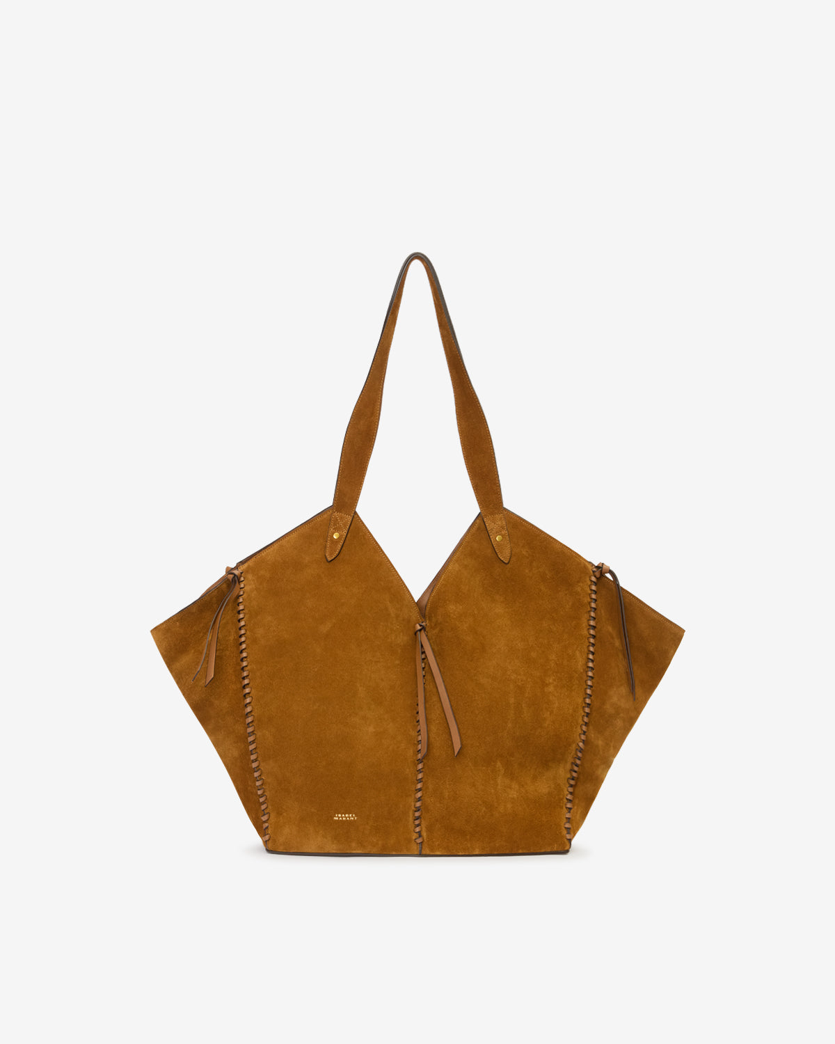 Borsa shopper in pelle scamosciata - Cognac - Woman - 1