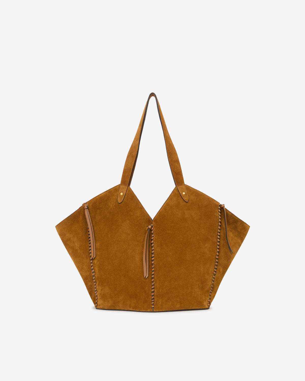 Borsa shopper in pelle scamosciata - Cognac - Woman - 3