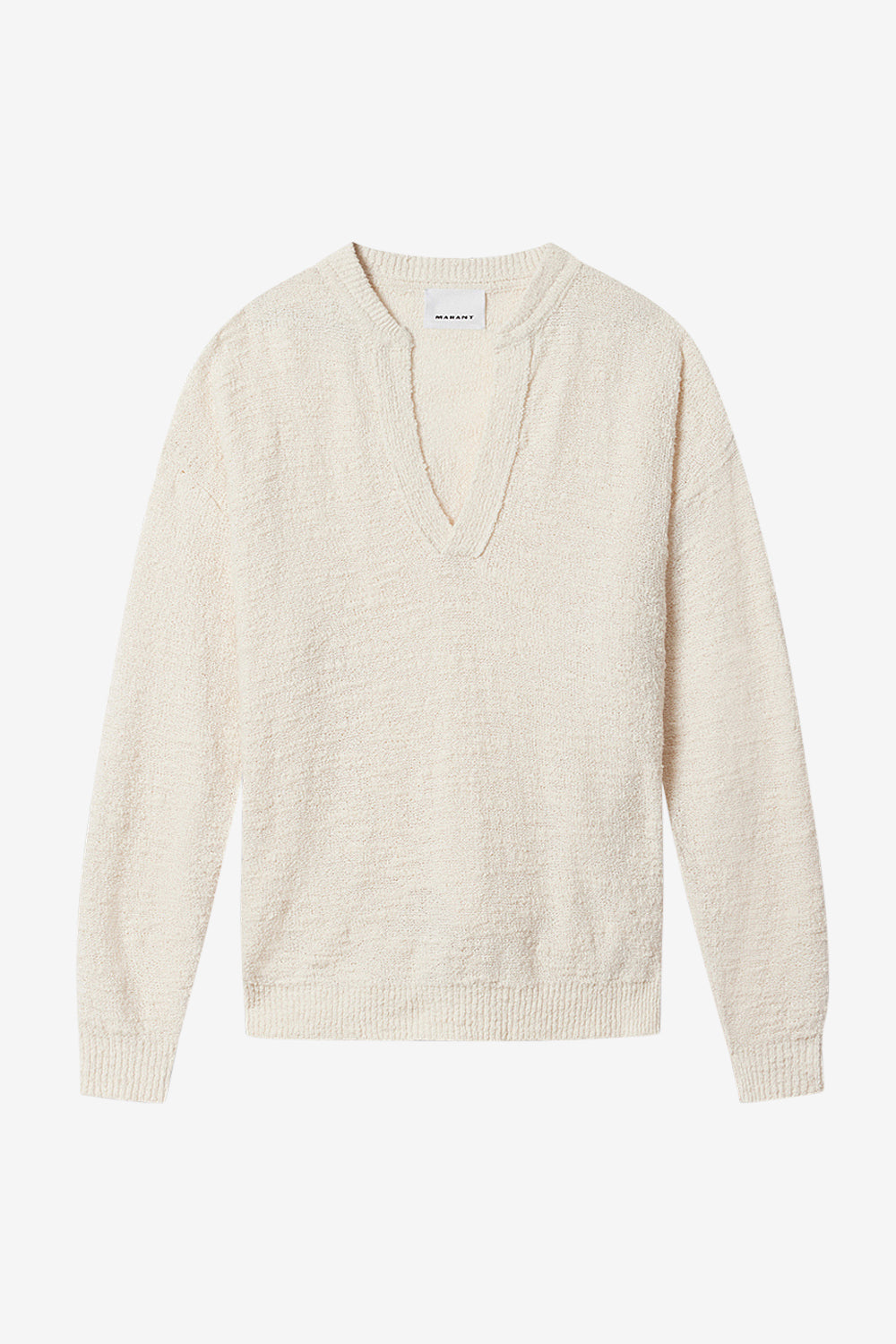 Arnold textured knit sweater - Ecru - Man - 1