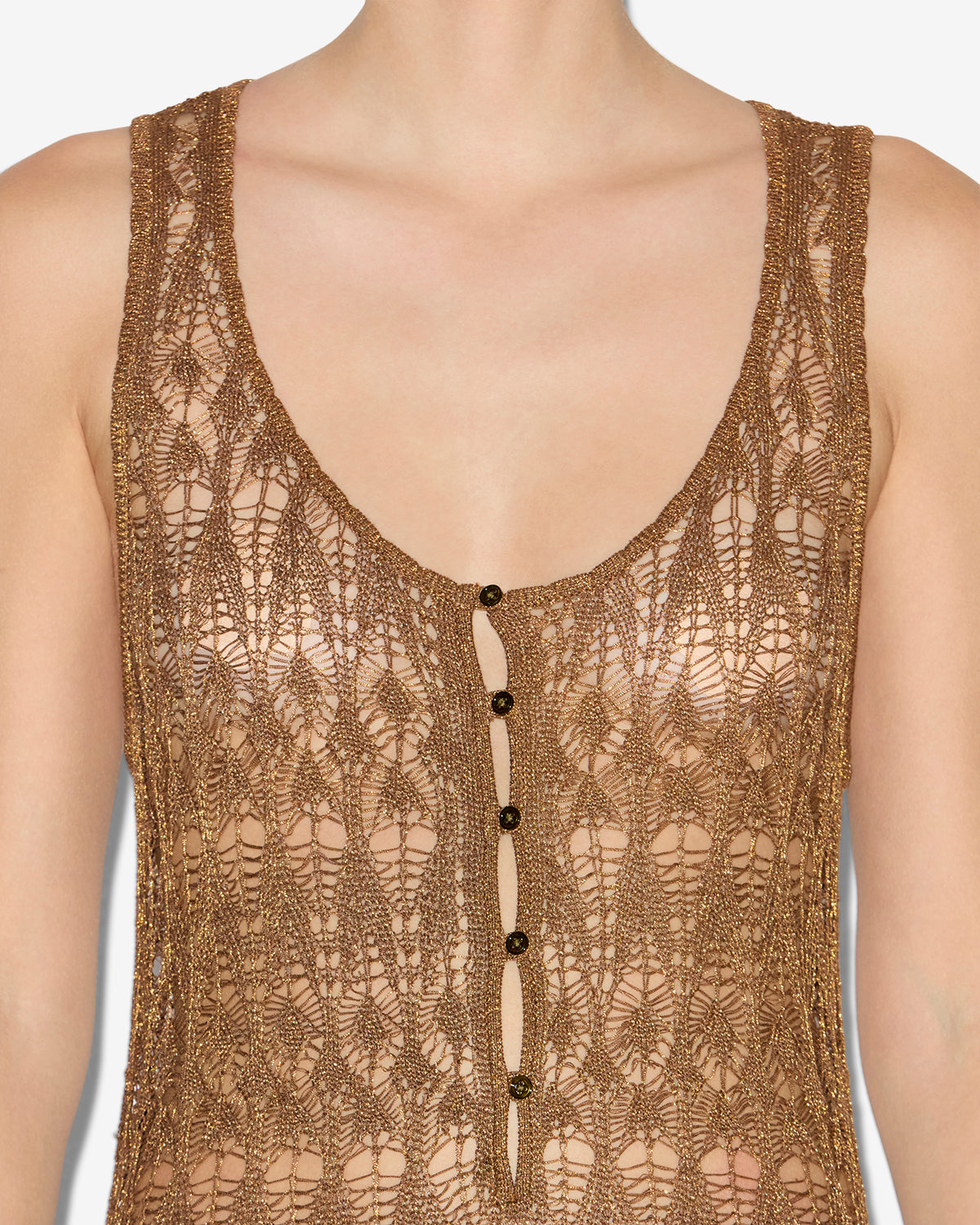 Abito lungo pernille in crochet fine - D'oro - Woman - 2