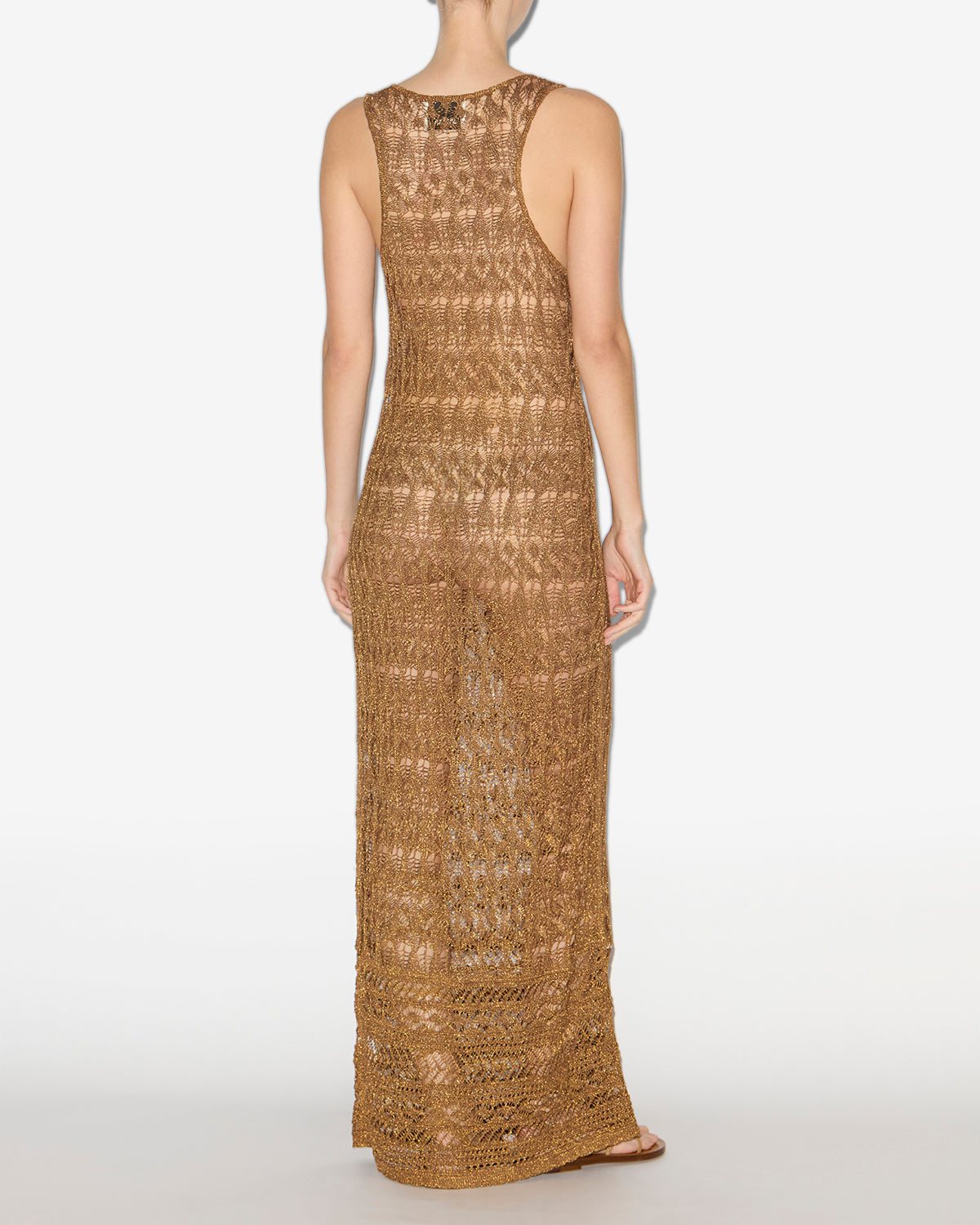 Abito lungo pernille in crochet fine - D'oro - Woman - 3