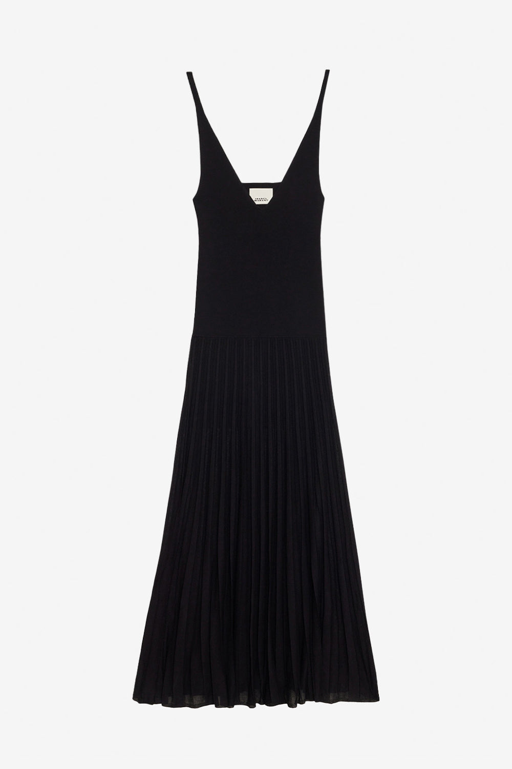 Velma プリーツ入りニット ロングドレス - 黒 - Woman - 1