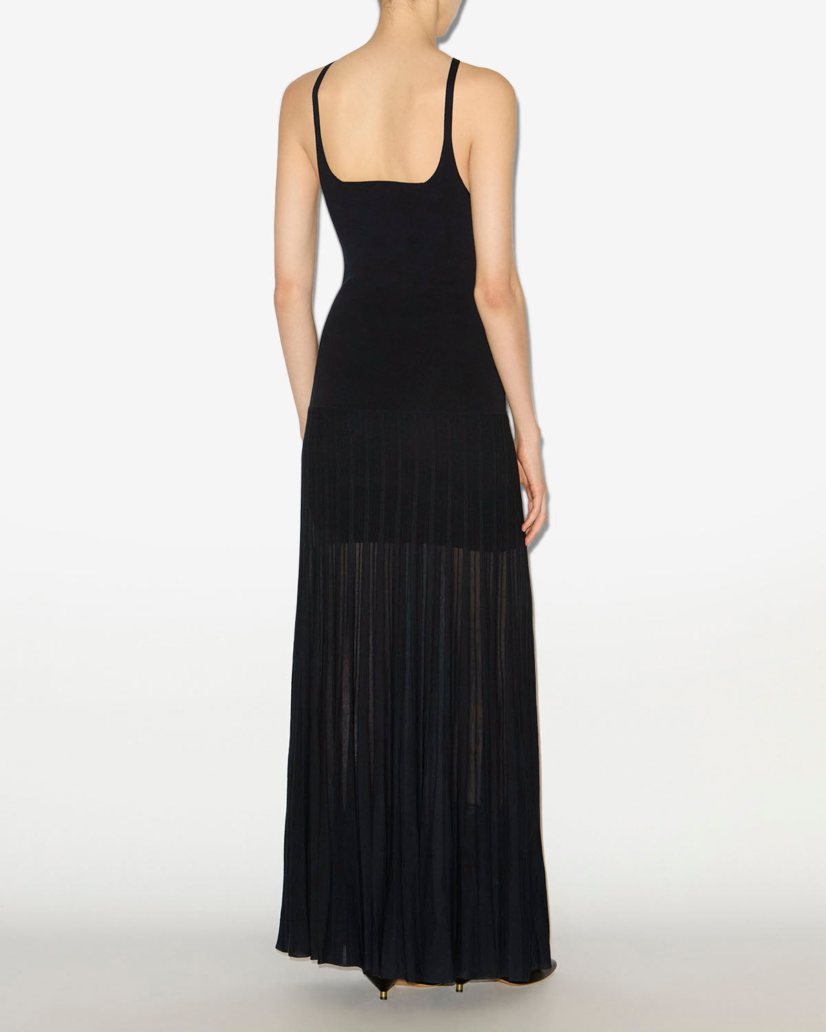 Velma プリーツ入りニット ロングドレス - 黒 - Woman - 3