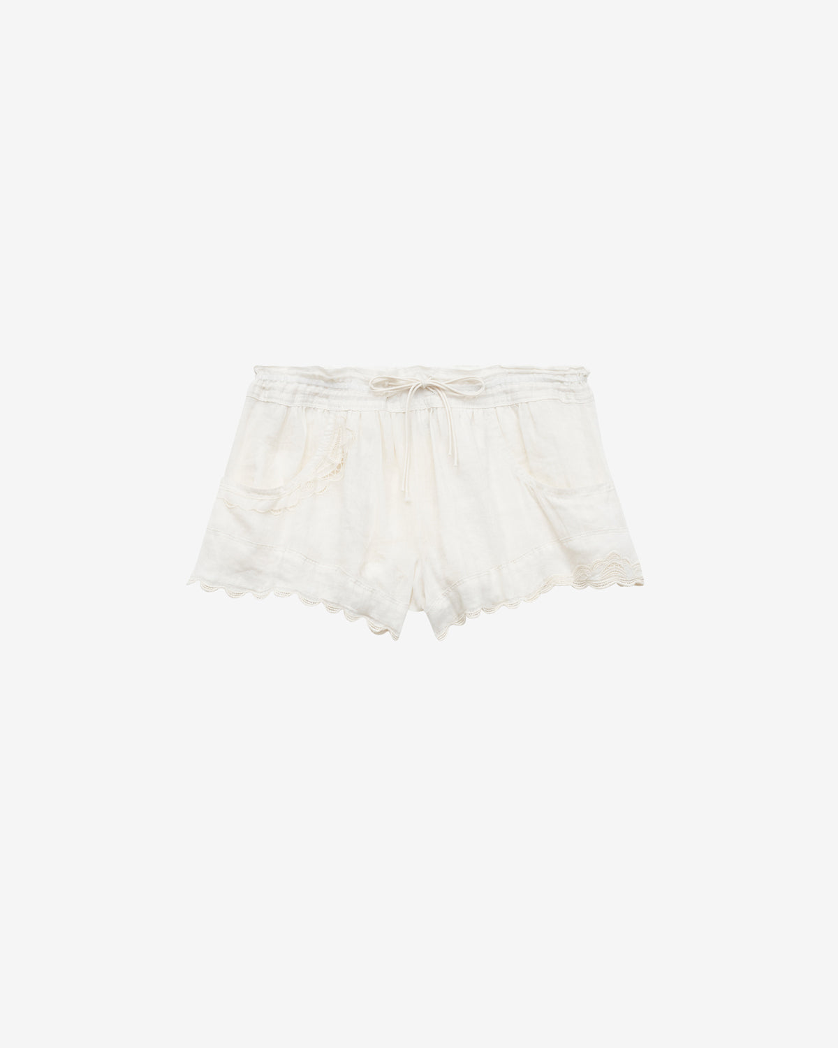 Short lola en ramie brodé - Écru - Woman - 5
