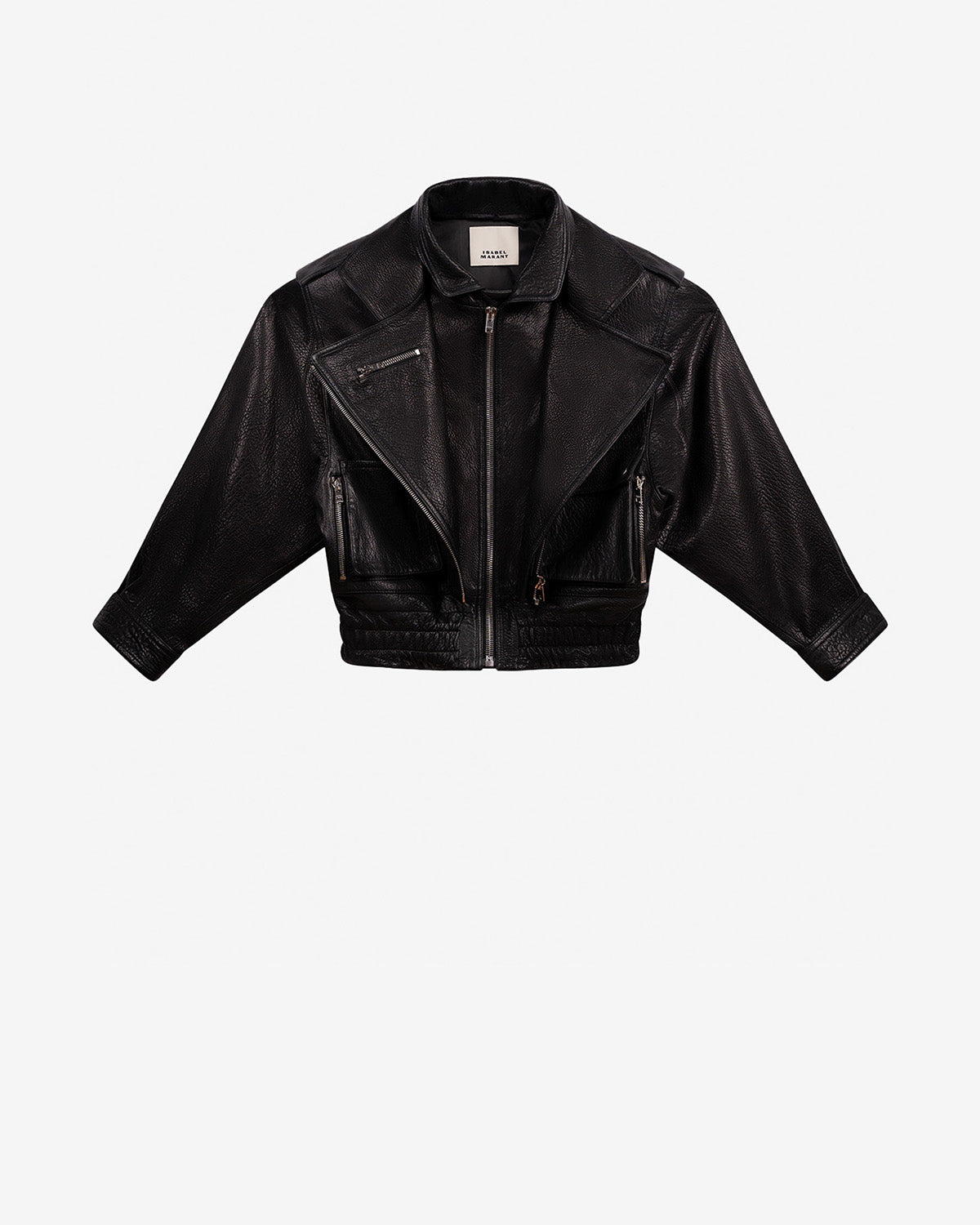 Aneli lambskin leather jacket with pockets - Black - Woman - 4