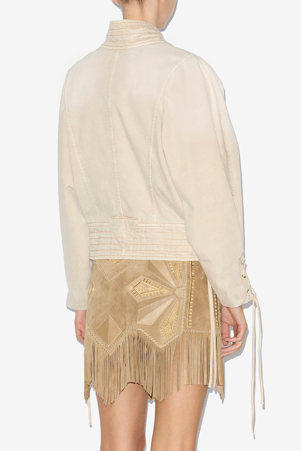 Edina 데님 크롭 재킷 - 에크루 - Woman - 5