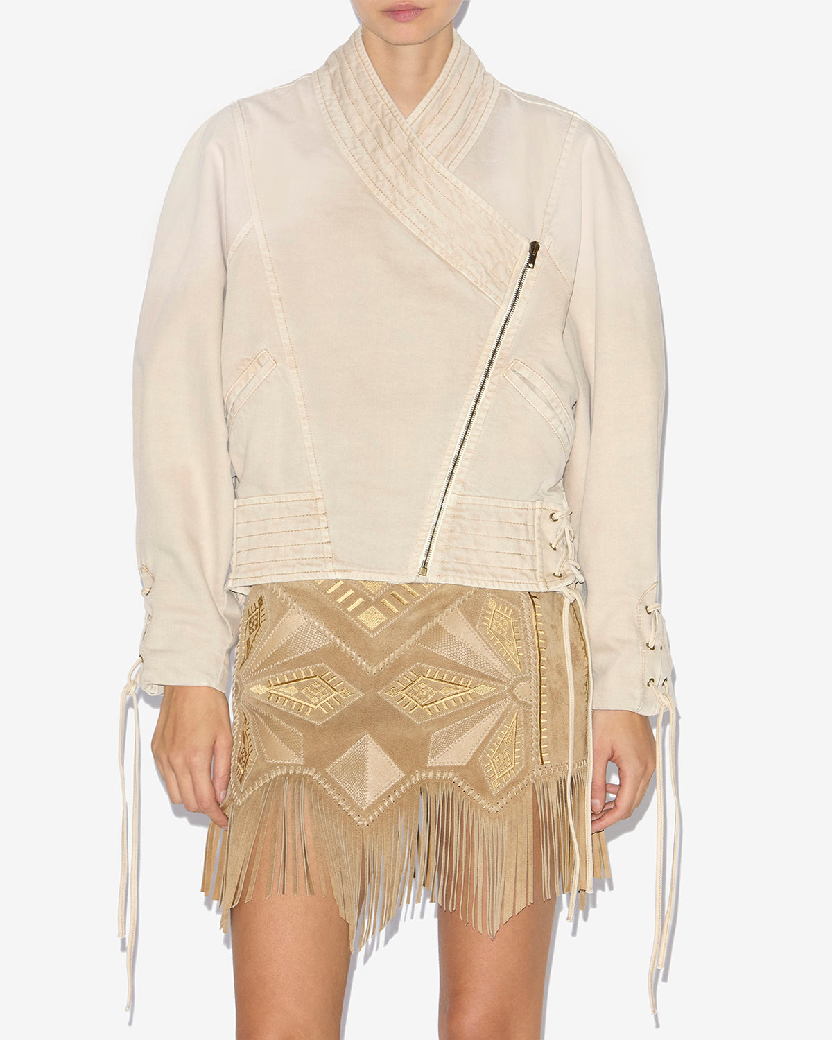 Edina デニム製 ショートジャケット - 生成り - Woman - 3