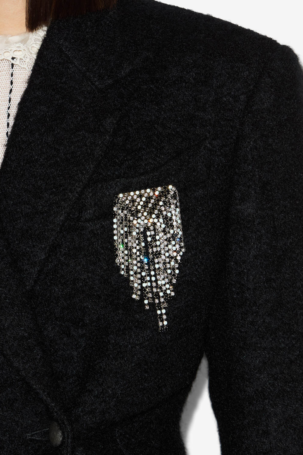Brosche faye mit steinen - Black and silver - Woman - 2