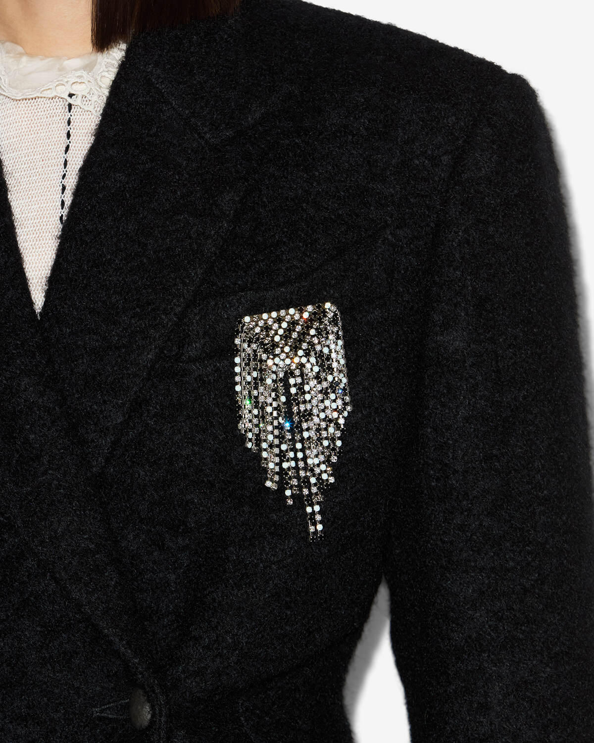 Broche faye Woman Noir et argenté 1