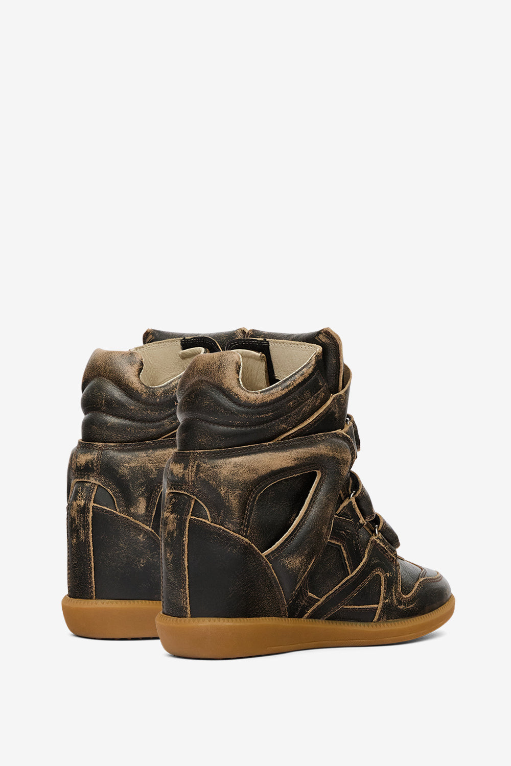 Baskets compensées bekett en cuir vintage - Marron vintage - Woman - 2