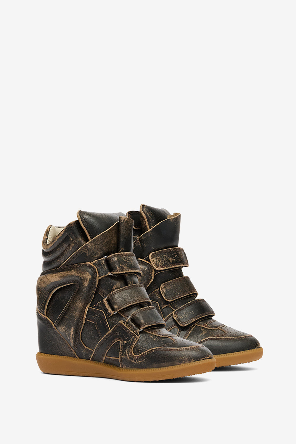 Baskets compensées bekett en cuir vintage - Marron vintage - Woman - 3