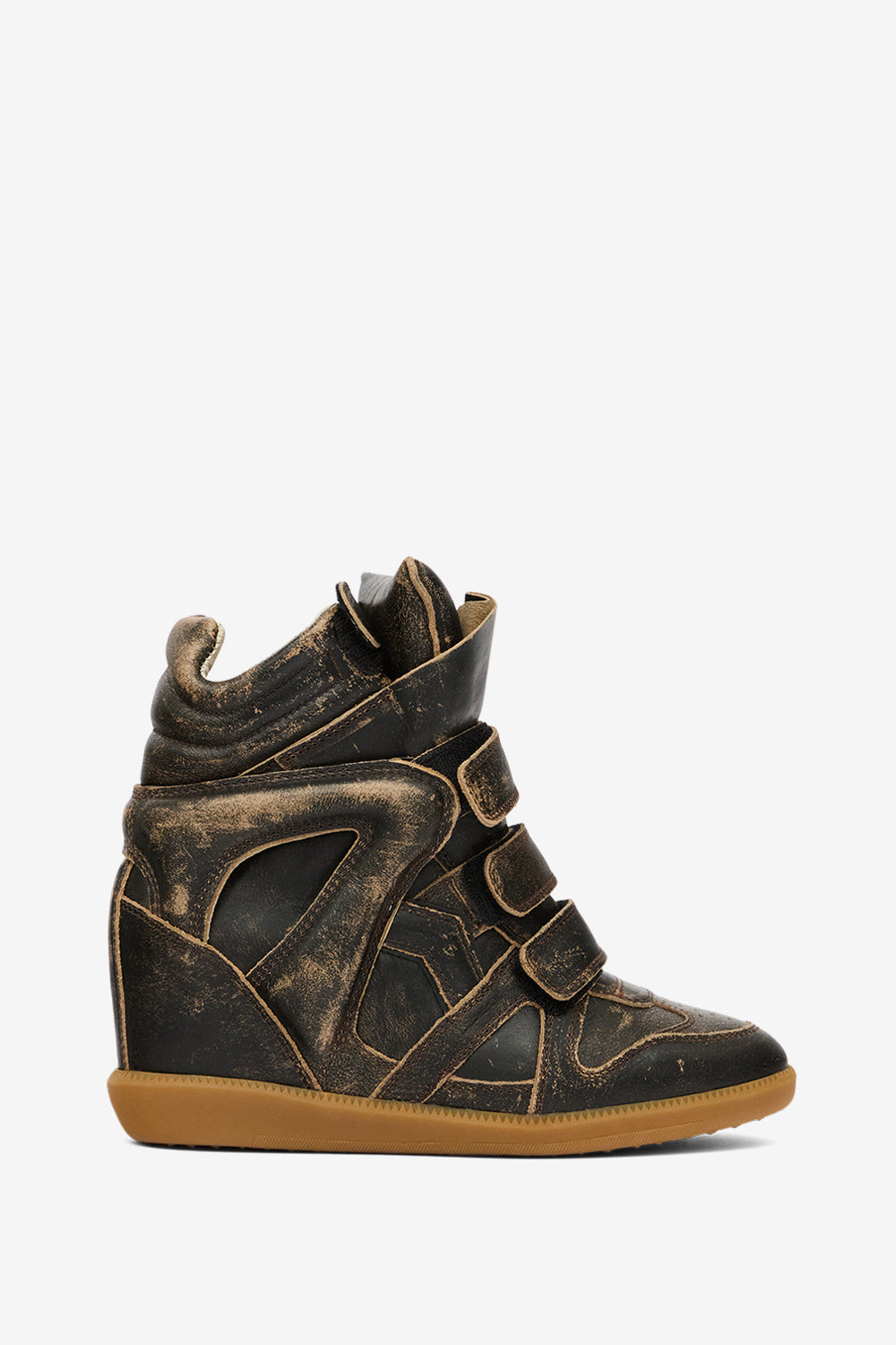 Baskets compensées bekett en cuir vintage - Marron vintage - Woman - 1
