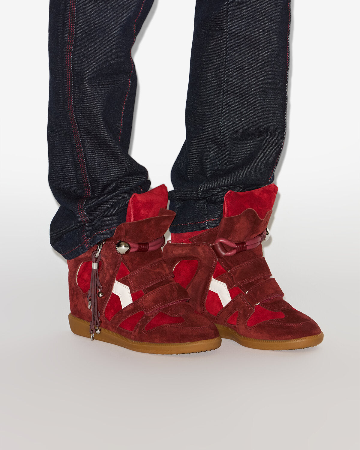 Bekett スエードレザー プラットフォーム スニーカー - Scarlet red - chalk - Woman - 2