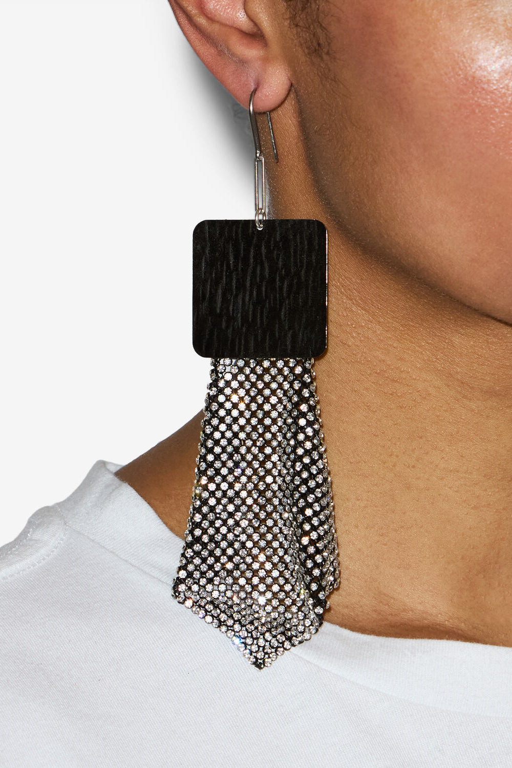 Boucles d'oreilles pendantes ava - Noir et argenté - Woman - 2