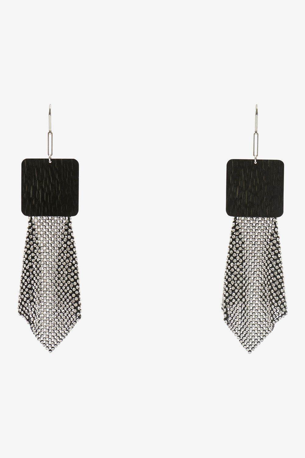 Boucles d'oreilles pendantes ava - Noir et argenté - Woman - 1
