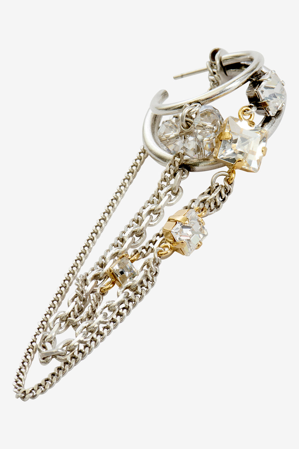 Ohrring jodie mit zwei kreolen und anhängern - Silber - Woman - 3