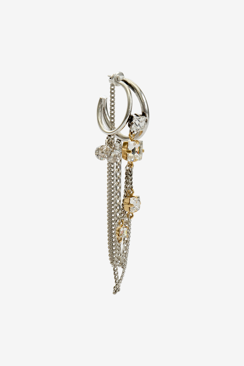 Ohrring jodie mit zwei kreolen und anhängern - Silber - Woman - 1