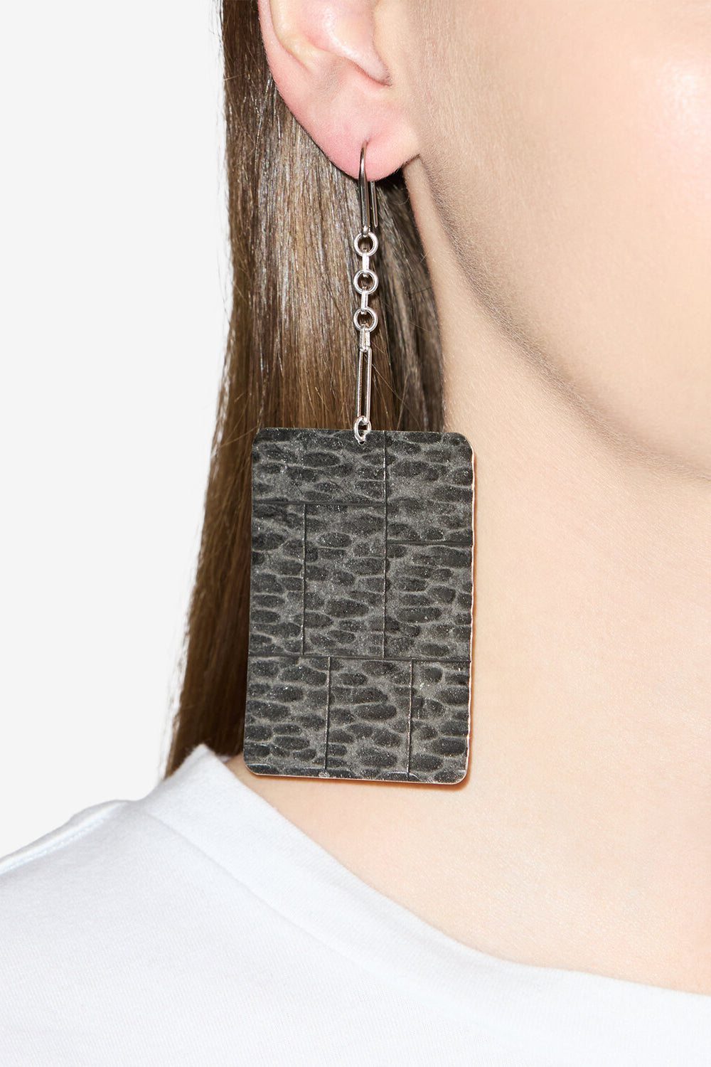 Boucles d'oreilles pendantes plaque blacke - Argent - Woman - 2