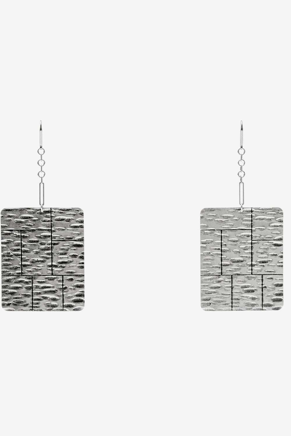 Boucles d'oreilles pendantes plaque blacke - Argent - Woman - 1
