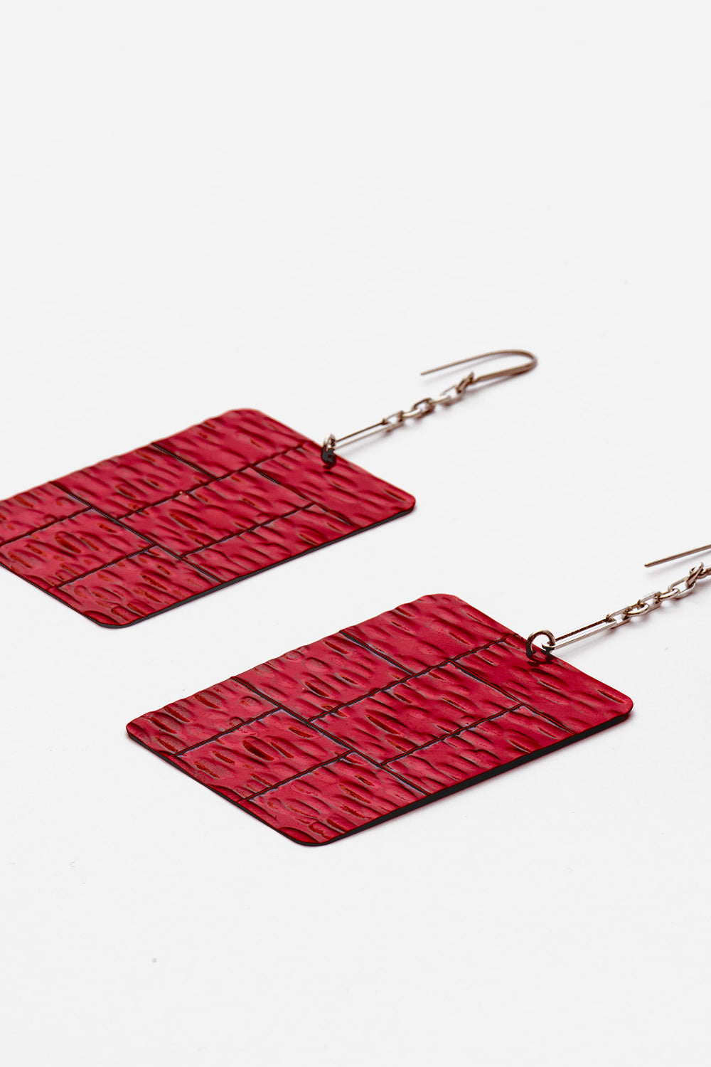 Boucles d'oreilles pendantes plaque blacke - Coquelicot-argenté - Woman - 3