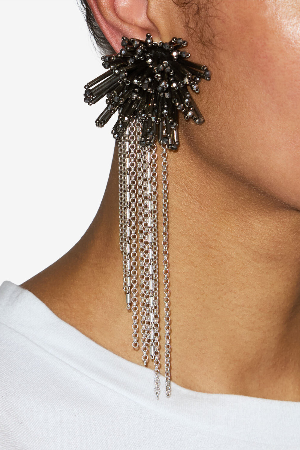 Boucle d'oreille pendante amber - Anthracite-argenté - Woman - 2