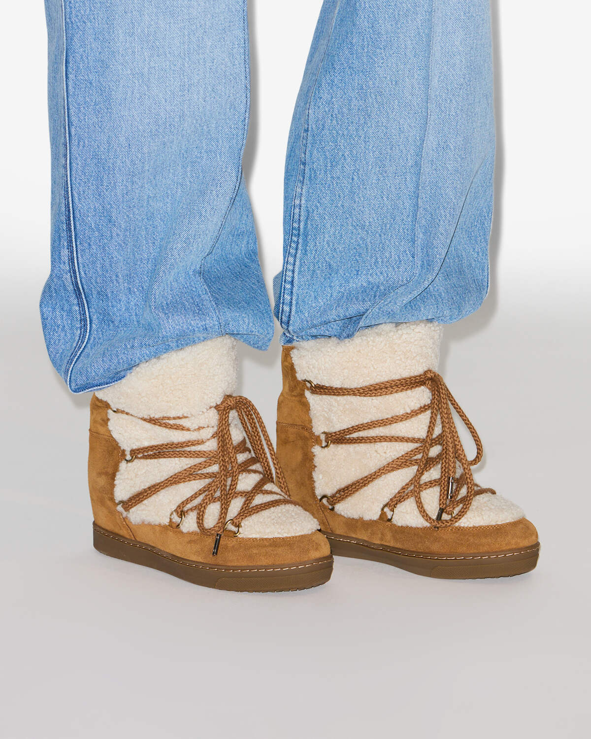 Boots nowles Woman Écru-cognac 