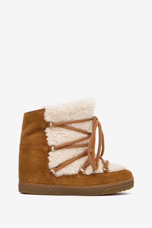 Nowles lined après-ski ankle boots - Ecru-cognac - Woman