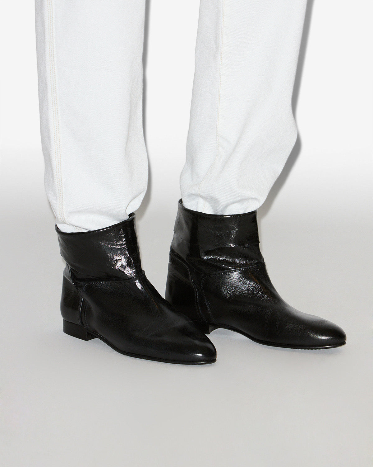Stivali bassi in pelle verniciata juoza - Nero - Man - 5