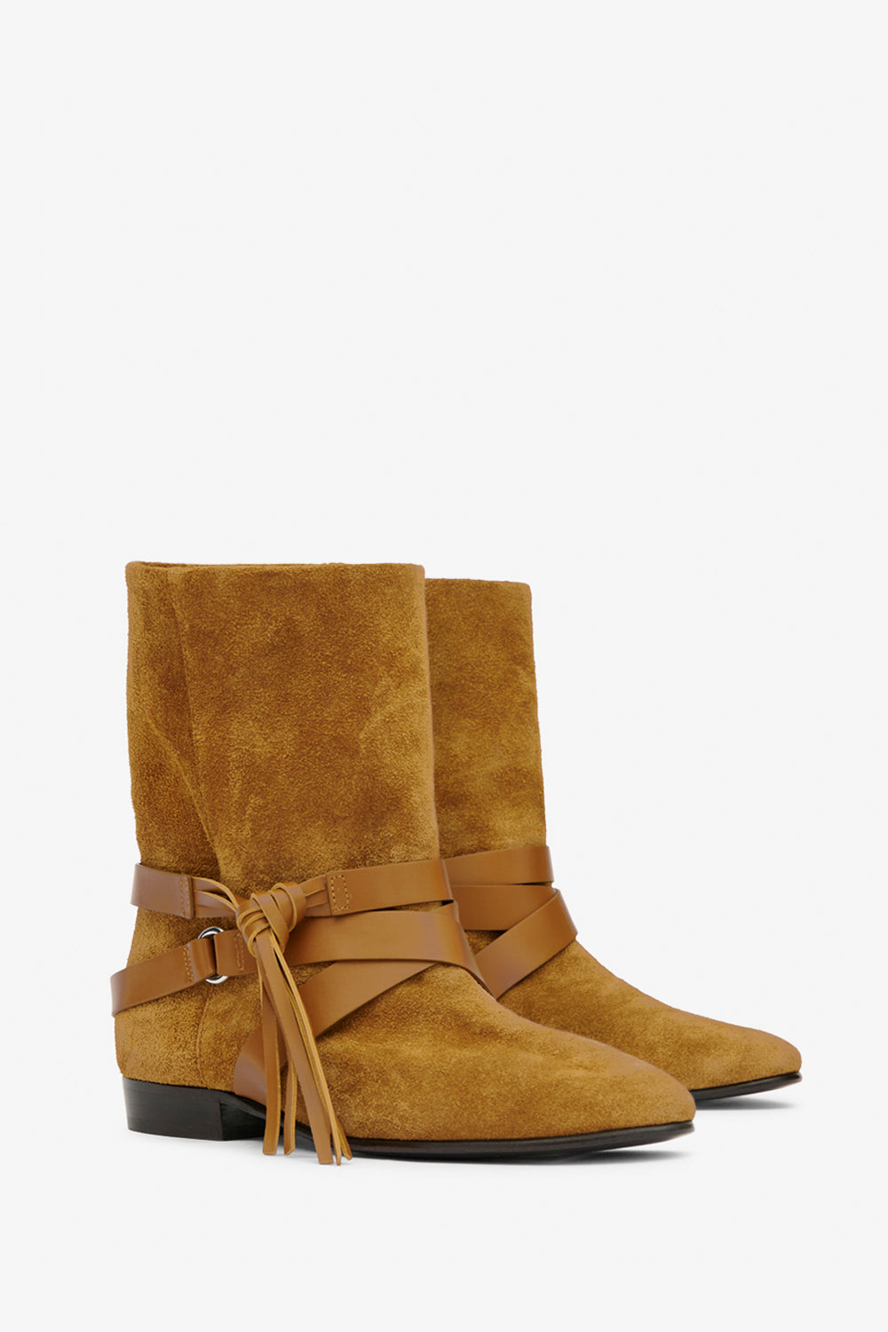 Rejen スエードレザー フラットブーツ - Cognac - Woman - 3