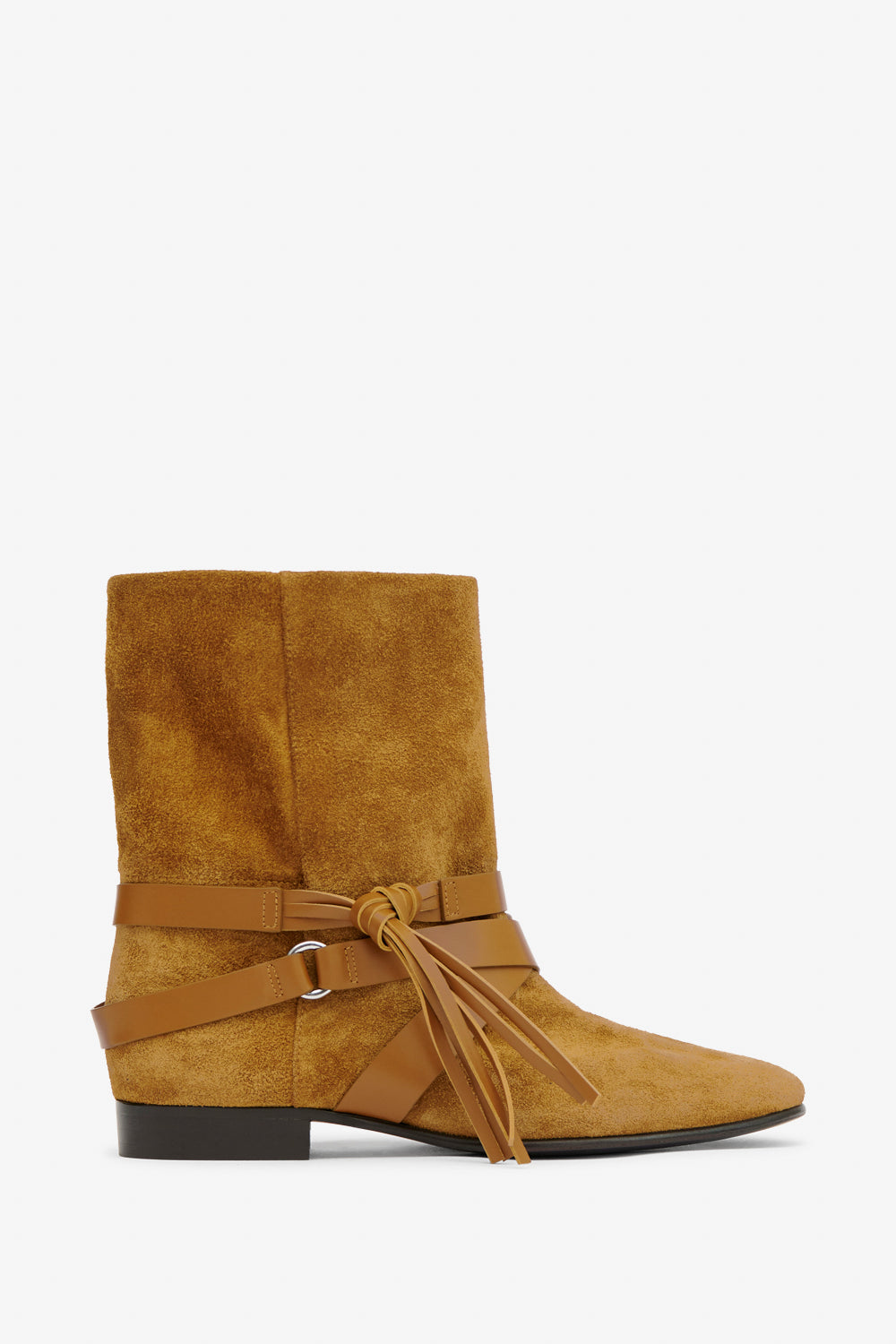 Rejen スエードレザー フラットブーツ - Cognac - Woman - 1