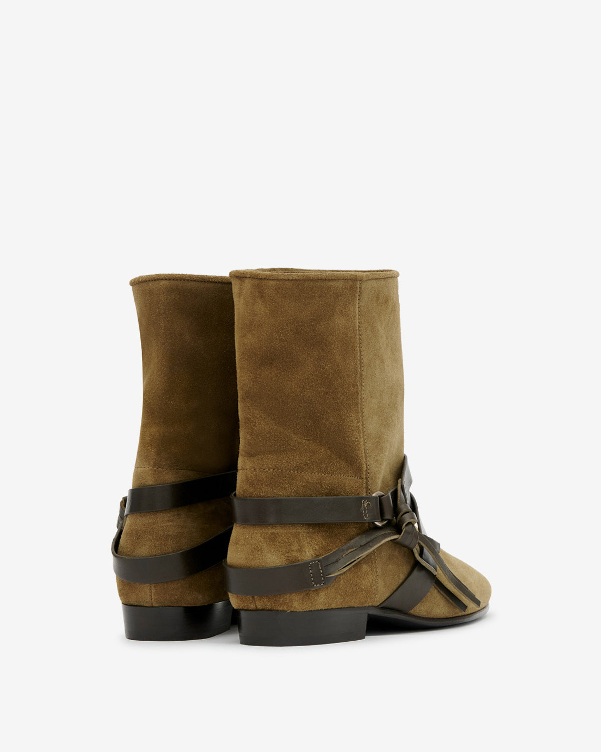 Rejen flat suede leather ankle boots - Dark olive - Woman - 2