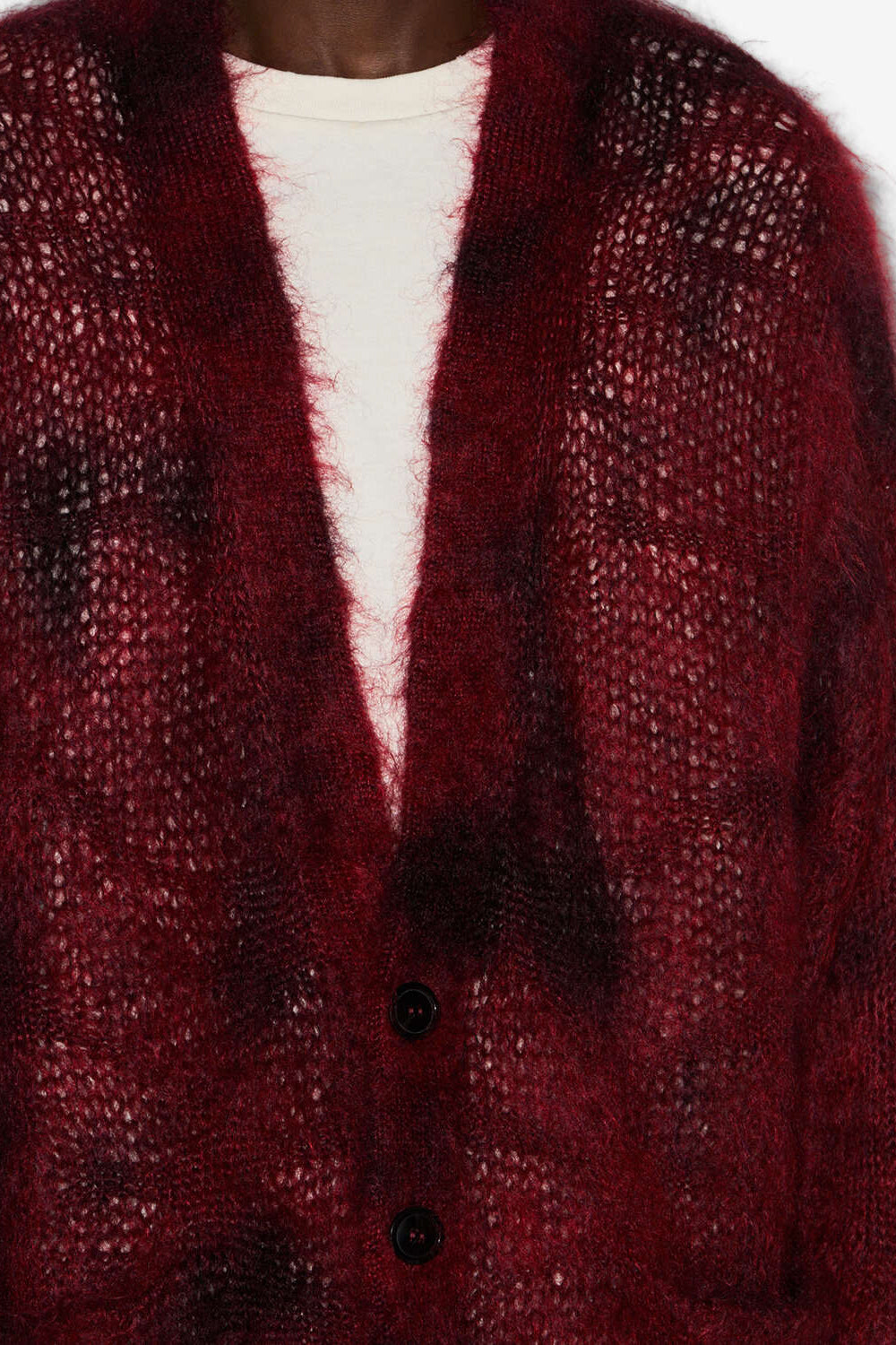 Mahel long kid mohair cardigan - Deep red - Man - 3