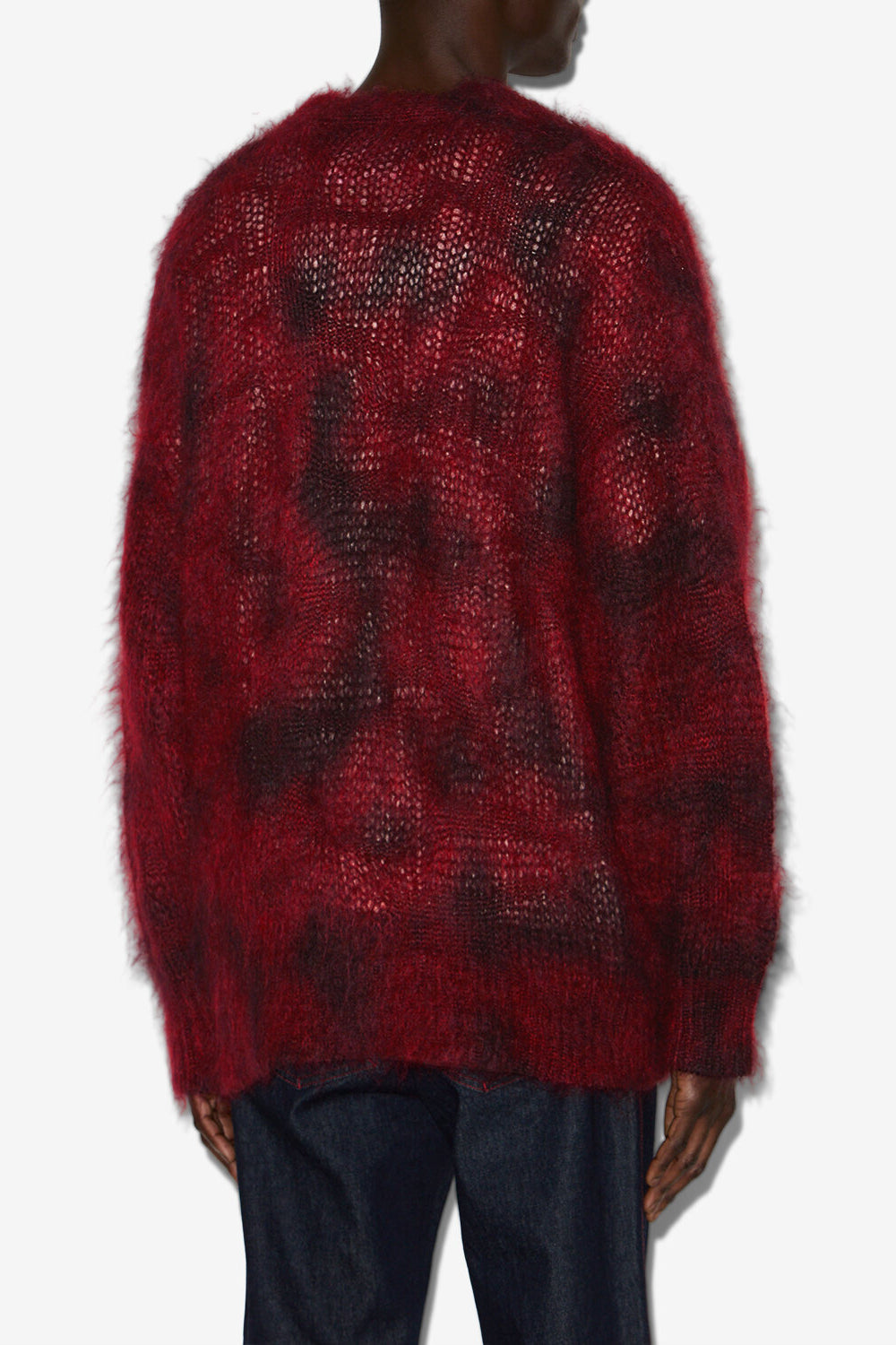 Mahel long kid mohair cardigan - Deep red - Man - 5